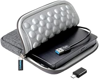 ROOFULL External CD DVD +/-RW Drive USB 3.0 Type-C Portable CD ROM DVD Optical Drive Burner Reader Writer Player with Protective Storage Carrying Case for Windows 11/10 Laptop PC, Mac MacBook Pro/ Air