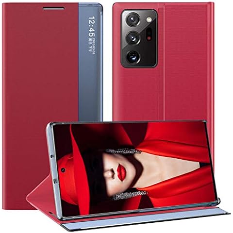 Croazhi Mobile Phone Case Compatible with Samsung Galaxy Note 20 Ultra 5G Case Protective Leather Flip Case Original Clear View Cover 360 Degree Shockproof Case for Galaxy Note20 Ultra 5G Mobile Phone Cover