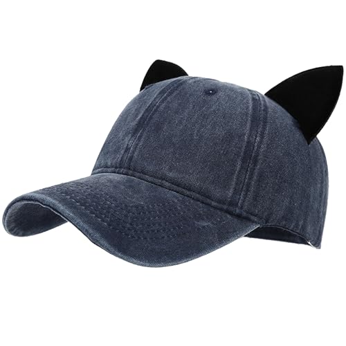 Image of Mens Baseball Cap Baseball Hat Funny Trucker Hats for Men Women Cute Beanie Distressed Cap Ponytail Hat for Women