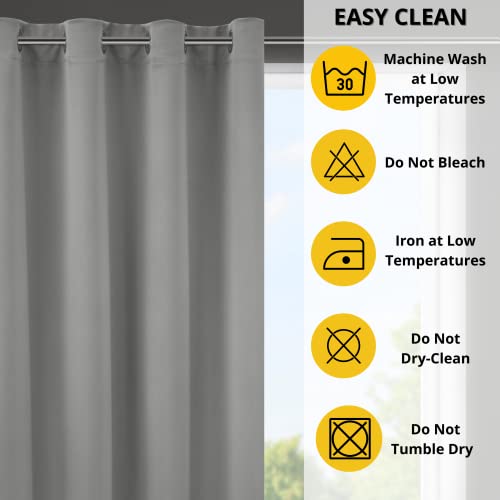 Eurofirany LOGAN Blackout Curtain - 1 Unit Eyelets, Light blocking Room Darkening Bedroom Living Room, W55 x L69, Silver - Image 3