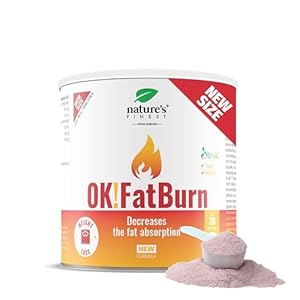 Nature’s Finest by Nutrisslim OK!FatBurn mit ID-alG™ & L-Carnitin – Effektiver Kohlenhydratblocker & Fettverbrenner für Gewichtsmanagement – Mit L-Tyrosin & Vitamin C – 150 g fur 15 tage – Vegan