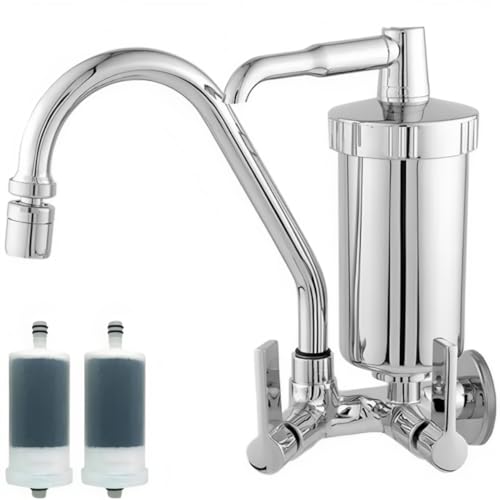CASA PREMIER Torneira Bica Móvel Parede Metal Com Filtro Em Abs C...
