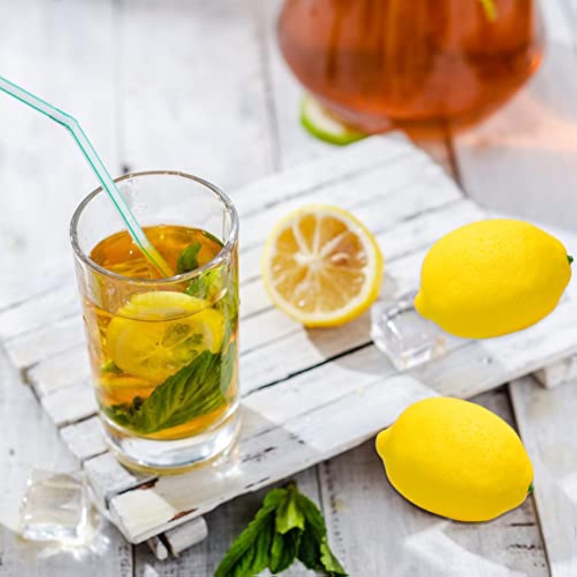 12 pcs Fake Lemons Decorative Fruit Tray