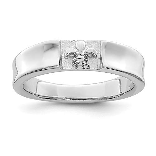 Themed Ring Band 925 White Sterling Silver Flat