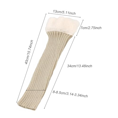 Image of Winter Leg Warmers for Women and Girls Warm Knitted Socks Knitted Wool Crochet Long Boot Socks New Year's Day Socks Christmas Socks