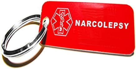 My Identity Doctor - Pre-Engraved Narcolepsy Plastic Medical Alert ID Keychain, Small 2.25 x .79 Inch