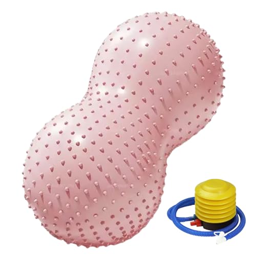 Genérico Bola De Yoga Estabilidad | Masaje Sensorial en Forma De Cacahuete - Pelota de Yoga y Ejercicio con Bomba de Aire para Entrenamiento Las Mujeres En Casa La Oficina El Embarazo
