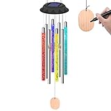 HOSONIC Wind Chimes for Outside Color Changing - Solar Windchimes Outdoor Waterproof Colorful LED Chime Porch Patio Yard Garden Decor, Gifts for Mom Grandma Women