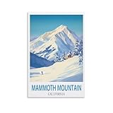 UnNiQ Mammoth Mountain California Vintage Travel Posters 08x12inch(20x30cm) Canvas Painting Wall Art, Wall Decor Pictures Prints for Living Room Bedroom