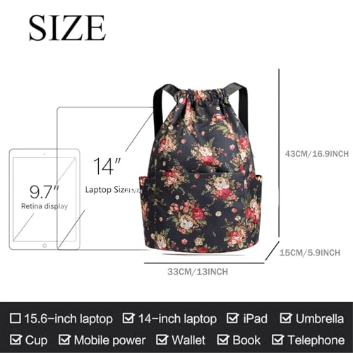 Image of MOCA Drawstring Gym Sports Backpack Lightweight Multipurpose Daypack Travel School College Daily Storage Carry Suitable Men Women Kids Adults Fitness Accessory