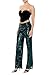 Forever 21 Women's Sequin High-Rise Wide-Leg Pants Dark Green Medium
