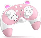PowerLead Wireless Controller für Nintendo Switch, Cute Raccoon Animal Pro Gamepad für Nintendo Switch mit 6 Achsen/Turbo/Motion Control/Wake-up Funktion, einstellbare Vibration