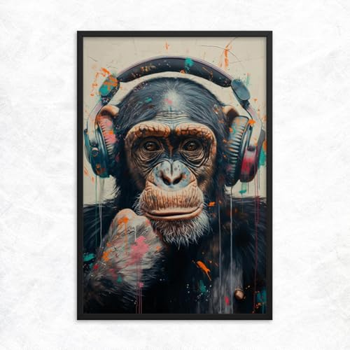 Tableau mural graffiti musical sur toile de haute qualité sans cadre