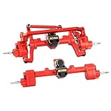 RCAWD Essieux à vis sans fin entièrement métalliques verrouillables pour pièces 1/18 FMS Thunder Storm BRONX FJ CRUISER CHEYENNE GLACIER PATRIOT HILUX Magnum Chevrolet MoGRICH (rouge)