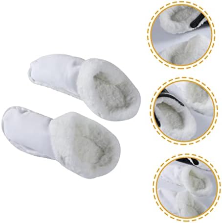 Holibanna 2 Pairs Fleece Shoe Cover Liner Keep Warm Women's Inner Cover White Plush | Image 1