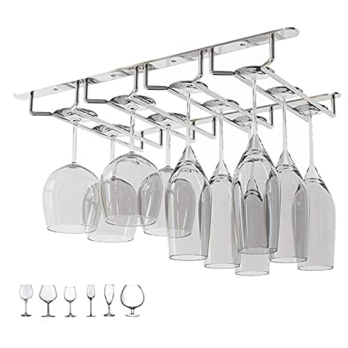 Angker, Stielglas-Hängegestell, 4-reihig, für Champagner- und Weingläser, Halterung für Stielgläser für Bar und Küche Cover