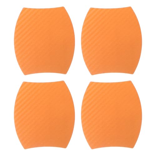Partuto 4 Pcs 79x89mm Universal 3D Car Door Cup Protector Sticker - Car Auto Door Handle Protective Film Anti-Scratches - Orange