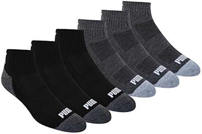 PUMA Men's 6 Pack Quarter Crew Socks