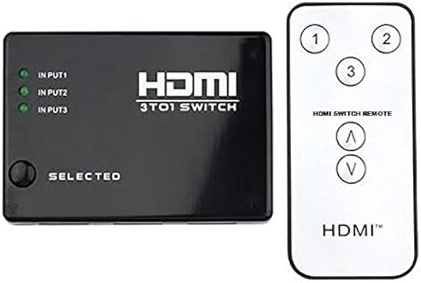 MMOBIEL Switch HDMI Full 1080p 12Bit Colori Profondi 3-Porte Intelligenti Compatibile con Ultra HDMI Port incl Telecomando MMOBIEL Switch HDMI Full 1080p 12Bit Colori Profondi 3-Porte Intelligenti Compatibile con Ultra HDMI Port incl Telecomando