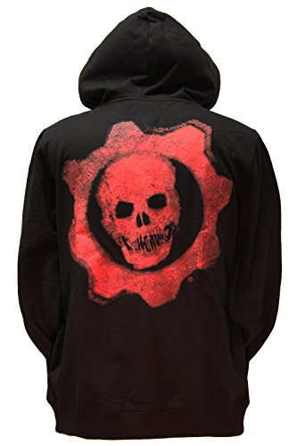 Gears of War Men's Zip Up Hoodie (Black, Small)