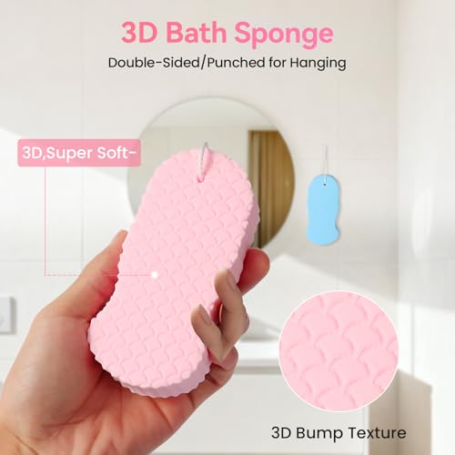 Losaria 4 Pcs Magic Exfoliating Bath Sponge - 3D Super Soft Body Scrubber — view 2