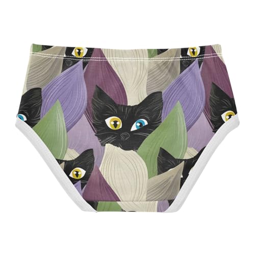 Cotton Girls Underwear Toddler Cute Black White Cartoon Cats Panties Little Girl Animal Kids Undies Briefs 2t2
