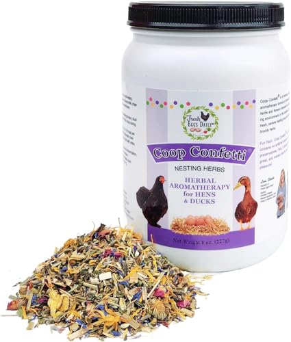 FRESH EGGS DAILY Coop Confetti Chicken Nesting Herbs for Hens Nest Boxes Natural Dried Herbal Aromatherapy 8 ounces