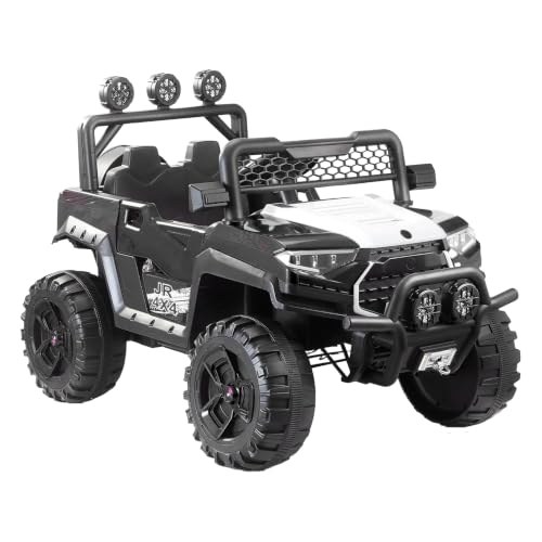 Image of Norman Jr Battery Operated 4x4 ATV Runs on Garden & Sand Surface | Jeep Toy with Remote+Steering+RGB Light+Mp3 USB Music | Rechargeable Car for Kids to Drive 3 to 12 Years | XLarge Size (Black)