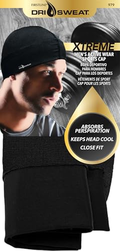 Image of Dri Sweat mens Full Coverage skull caps, Black