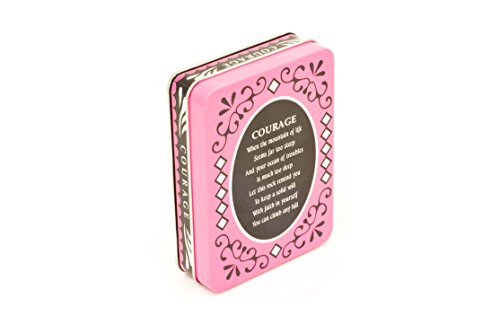 Made Easy Kit Decorative Forever Gift Metal Tin Box with Stones of Sentiment and Unique Theme Poem Choice of Friendship, Happiness, Strength, Love, Dream, Hope, Courage (Courage) - Thumbnail 4