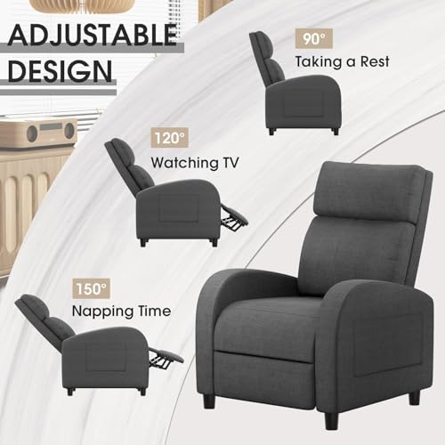 Image of Homall Recliner Chair, Recliner Sofa Fabric for Adults, Grey Recliners
