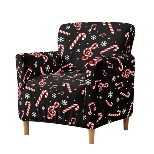 Pxjivorg Christmas Candy Cane Stretchable Armchair Cover No Shifting