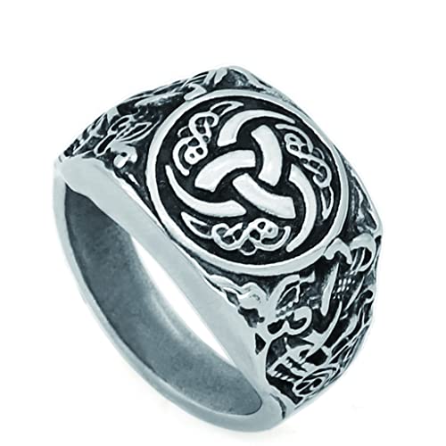 Cadeau Nordique bague Viking homme symbole d'Odin amulette vintage protectrice