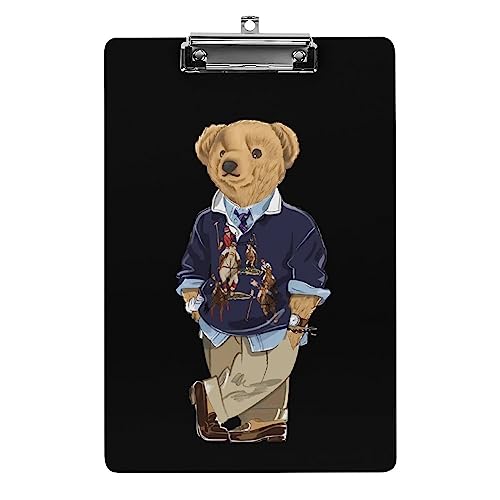 くま ポロベアー Bear Polo Bear アクリル クリップボード A4 バインダー ァイルボード スケッチボード ライティングパッド 資料ケース クリップホルダ おしゃれ かわいい 人気 縦型 厚手ク 文房具 携帯便利 絵画 教室 事務用