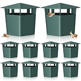 10 Pack Slug Snail Traps for Garden, Reusable Beer Bait Snail Catchers with Pentagonal Lid, Plastic Slug Houses for Outdoor Garden, Vegetable Beds, Farm(Green)