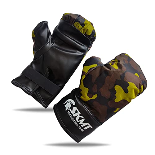 Image of SKMT PU Leather Boxing Gloves for Kids, Available in 2-9 & 7-14 Year Child Gloves (C Green, 2-9 Year Child Gloves)