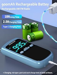 Portable AM/FM/SW Radio with Best Reception,900mAh Walkman with LCD Display, Headphones,Pocket Radio Rechargeable Battery,Digital Tuner and Presets for Walking