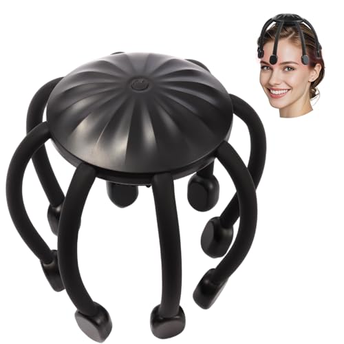 EvokeJoy Hands-Free Scalp Massager Electric Octopus Head Massager Wearable Multi-Point Vibration Scalp Massager Quiet & Lightweight for Work Gaming & Relaxation Gifts for Men Women