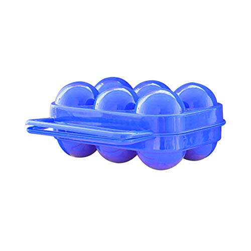 Portale - Huevo de 6 rejillas al aire libre de picnic plegable de huevos de almacenamiento de la caja del titular de la caja del envase azul de un