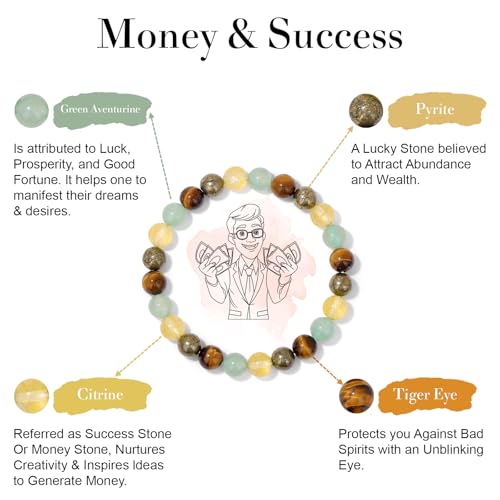 Natural Healing Crystal Bracelet for Wome Anxierty Protection Bracelet Good Luck Jewelry Gift2