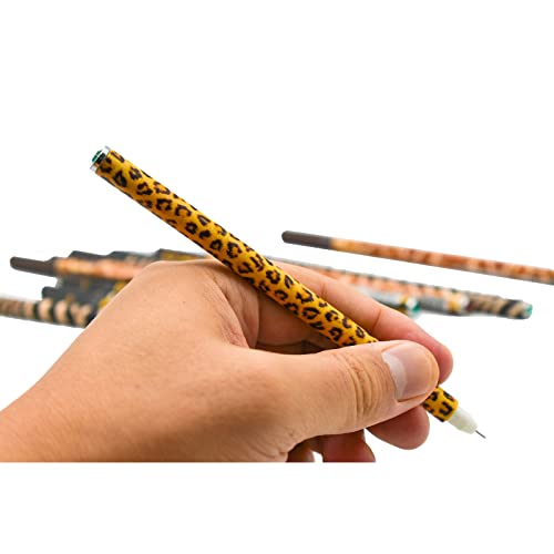 12 bolígrafos con diseño animal y tinta negra miniatura 6