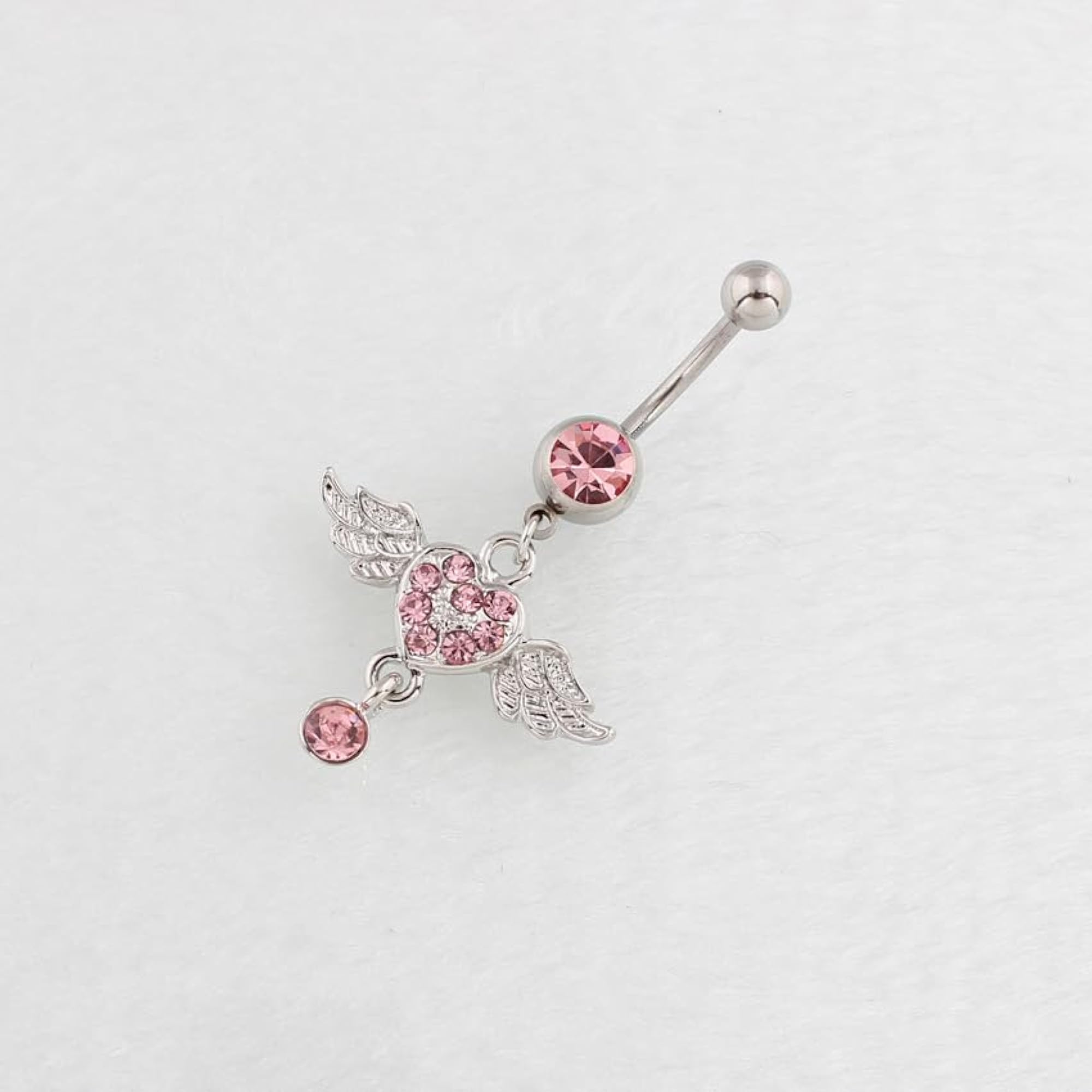 Angel Wing Belly Button Ring, Lightweight Steel Body Jewellery
