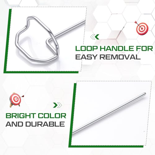 Image of Shimeyao 24 Pack 6 inch Archery Target Pins with Loop Handle Heavy Duty Stainless Steel for Thickened Bow Foam Straw Archery Targets for Backyard, Garden Landscape Staples, Range Hunting Practice