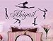 HRUIO Nome Personalizzabile Ginnastica Ritmica Atleta Vinile Adesivo Ragazza Ballerina Camera Decorazioni per la casa Carta da Parati Art Murale 57X102Cm
