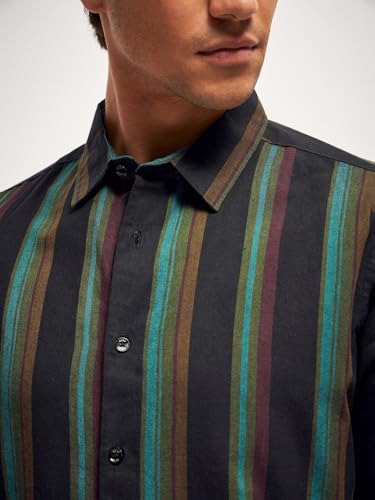 Image of Multi-Color Stripe Slim Fit Casual Shirt