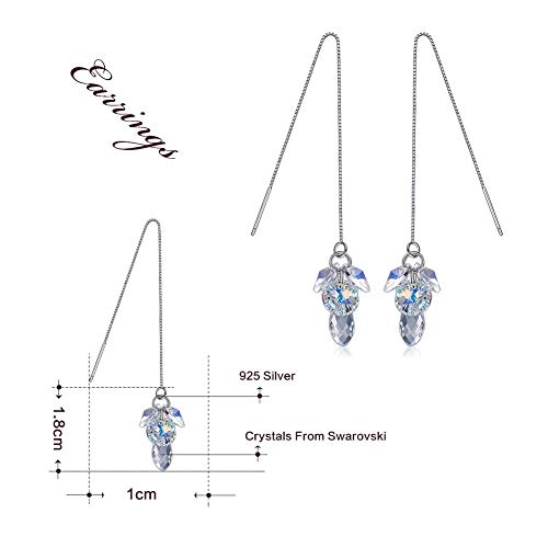 Pendientes de cristales de gota geométrica plata 925 para diario y eventos 2