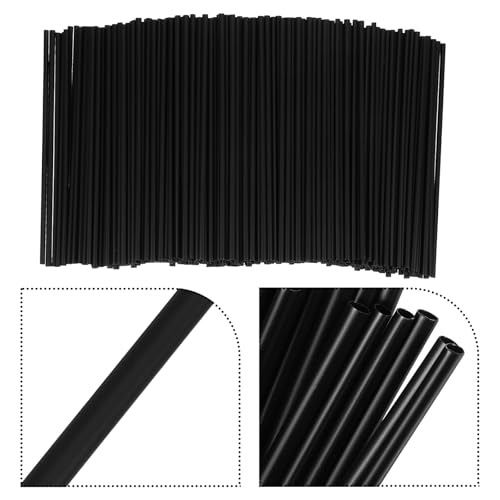 Pitillos plásticos negros desechables 13 cm pack 1000 miniatura 7