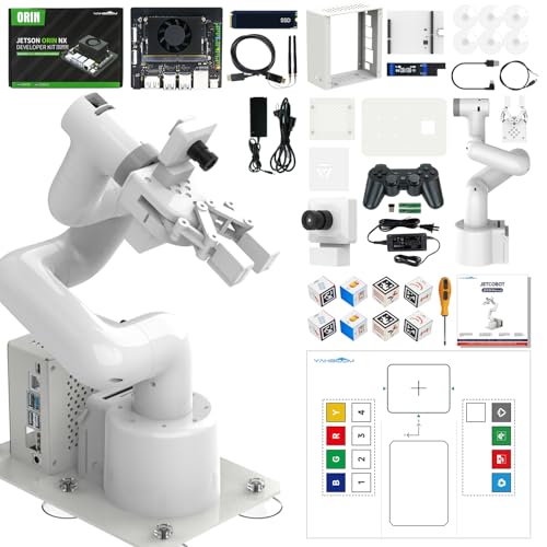 Image of Yahboom 7Axis Collaborative Robot Arm for Jetson Orin NX Super 16GB 157TOPS AI Visual Recognition, Movelt, APP Control,ROS Education with Adaptive Gripper