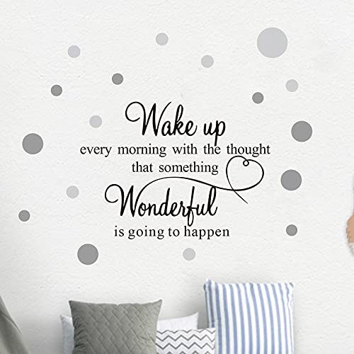 Motivational Art Quotes Wall Decals, Inspirational Sayings Words With Dots Wall Stickers, Vinyl Letters Motto Wall Décor, Removable Diy Sign Wall Mural For Bedroom, Living Room, Home Decoration #TOP2