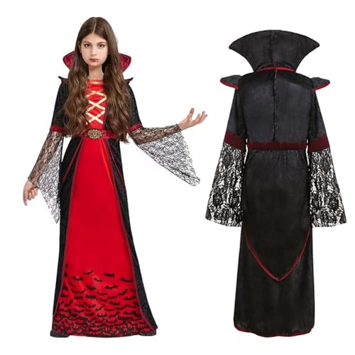SRJEQC 3-12 Ans Costume Halloween Fille Vampire, Déguisement Vampire Fille, Deguisement Vampire...